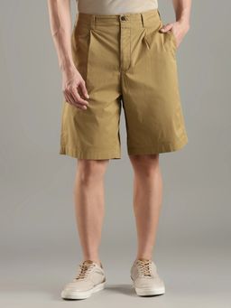 Tommy Hilfiger - Brown Regular Fit Solid Mid Rise Shorts