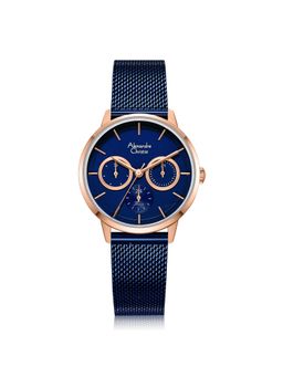 Alexandre Christie - Women Collection Blue Dial Stainless Steel Analog Watch - 2682BFBURBU (M)