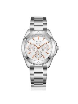 Alexandre Christie - Women Collection White Dial Stainless Steel Analog Watch - 2A72BFBSSSLRG (M)