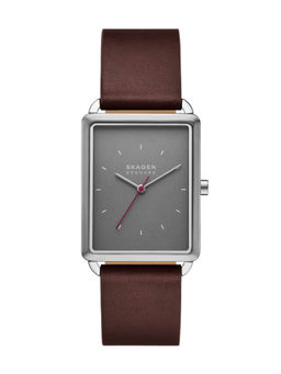 Skagen - Men Hagen Grey Dial Leather Analog Watch - SKW6932 (M)