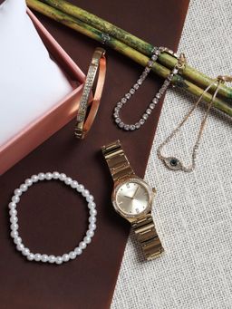 French Connection - Women Gold Dial Stainless Steel Analog Watch With Bracelet - FCB6GM (M) (Set of 5)