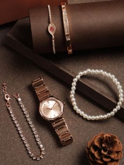 French Connection - Women Rose Gold Dial Analog Watch With Bracelet - FCB6RGM (M) (Set of 5)