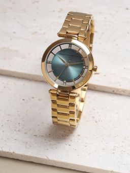 French Connection - Women Green Dial Stainless Steel Analog Watch - FCN095GM (M)