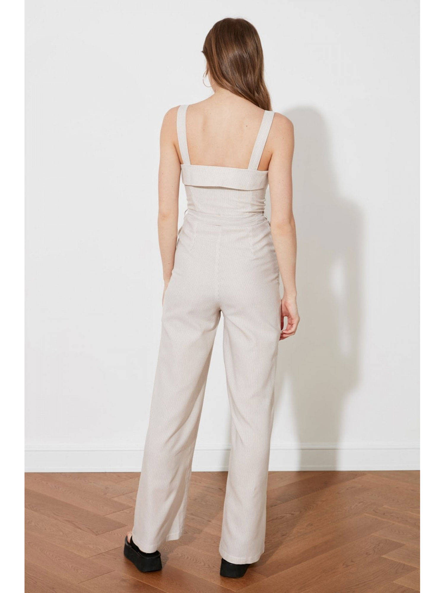 Buy Trendyol Linen Button Down Jumpsuit 