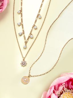 Zaveri Pearls - Set of 2 Gold Tone Contemporary Chains-ZPFK15106