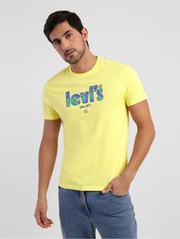 Levi's - Men Brand Logo Crew Neck T-shirt-yellow