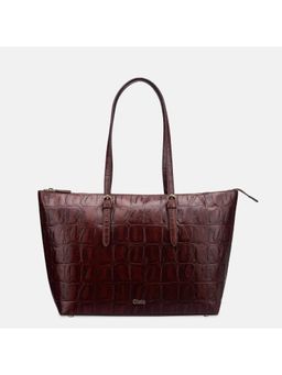Gioia - Brown Textured Claire Tote Bag