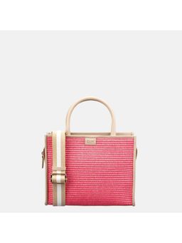 Gioia - Pink Raffia Book Tote Bag