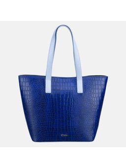 Gioia - Blue Renata Large Croc Classic Leather Tote Bag