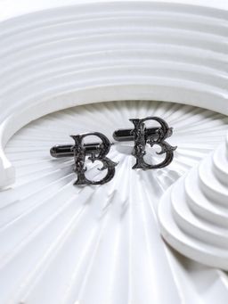 Cosa Nostraa - Solid Charcoal Bold B Cufflinks