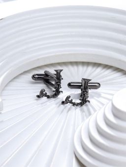 Cosa Nostraa - Solid Charcoal Joyful J Cufflinks