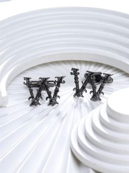 Cosa Nostraa - Solid Charcoal Wonderful W Cufflinks