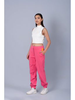 Muvazo - Women Flambe Pink & Russet Pop In Bright Joggers