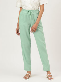 Marks & Spencer - Green Solid Trouser