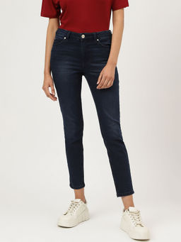 Marks & Spencer - Navy Blue Skinny Fit Cotton Blend Jeans