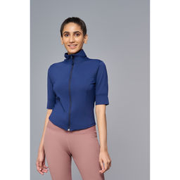 RYZ - Women Enhance Elbow Half Sleeves Jacket Navy Blue
