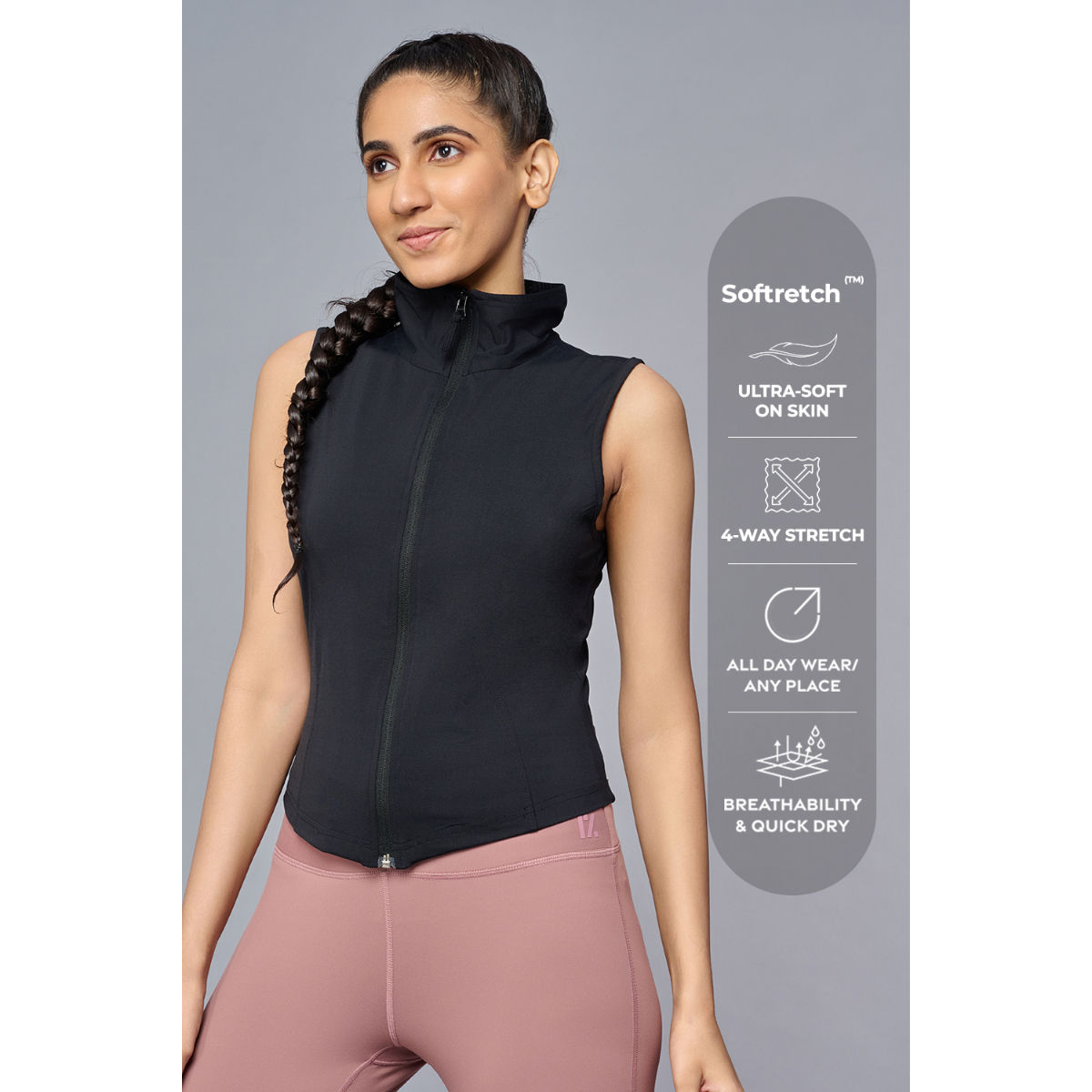 ryz Women Enahnace Sleeveless Jacket Black-picture-38