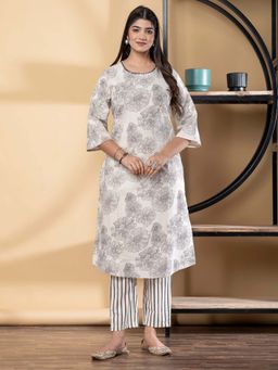 Readiprint - Straight Style Cotton Flex Fabric Black Kurta And Pant (Set of 2)