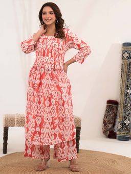 Readiprint - A Line Style Cotton Fabric Peach Kurta And Palazzo (Set of 2)