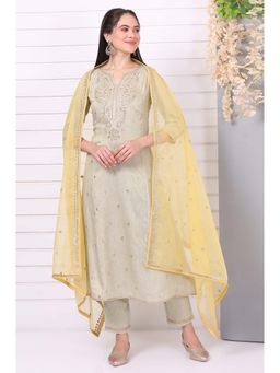 Aurelia - Green Viscose Blend Embroidered Kurta with Pant and Dupatta (Set of 3)