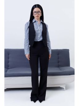COLOR CAPITAL - Black Bootcut Trouser With Vents