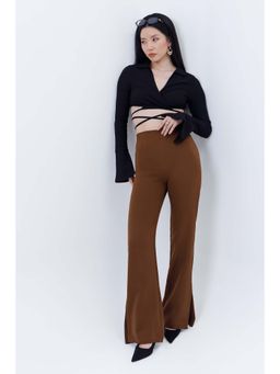 COLOR CAPITAL - Brown Bootcut Trouser With Vents