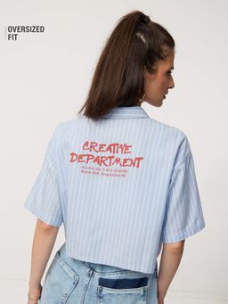 The Souled Store - Stripe Creative Department Women Cropped Shirt
