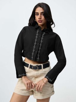 The Souled Store - Souled Originals Dark Mystery Women Cropped Shirt