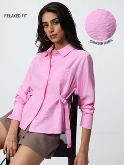 The Souled Store - Buckle Baby Pink Women Shirt