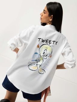 The Souled Store - Official Looney Tunes Sassy Tweety Women Boyfriend Shirt