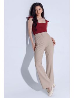 COLOR CAPITAL - Bootcut Beige Trouser