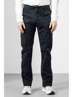 GRITSTONES - Men Black Solid/Plain Cotton Cargo