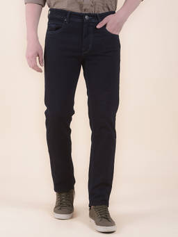Cantabil - Men Blue Solid/Plain Polycotton Jeans