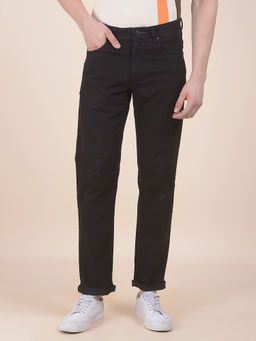 Cantabil - Men Black Solid/Plain Polycotton Jeans