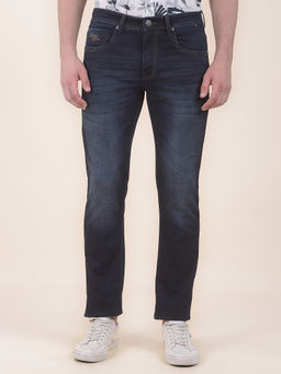 Cantabil - Men Blue Solid/Plain Polycotton Jeans