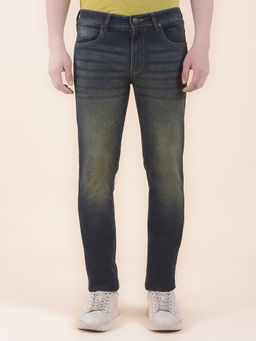 Cantabil - Men Blue Solid/Plain Polycotton Jeans