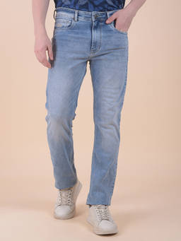 Cantabil - Men Blue Solid/Plain Polycotton Jeans