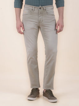 Cantabil - Men Green Solid/Plain Polycotton Jeans