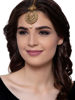 Anika's Creations - Designer Gold Plated Kundan Tradtional Ethnic Maangtika