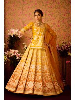 Shyam Narayan Prasad - Yellow Lehenga with Choli, Dupatta