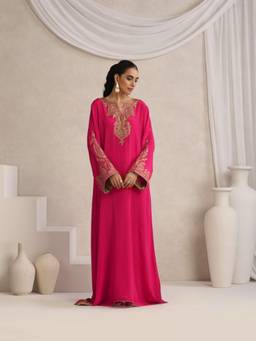 WAZIR C - Afsana Hotpink Kaftaan