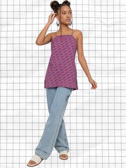 Rangita - Women Magenta Cotton Printed Straight Tunic