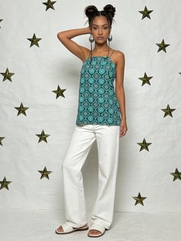 Rangita - Women Blue Cotton Printed Straight Tunic