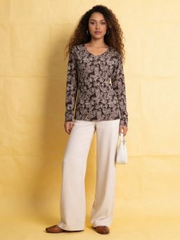 Rangita - Women Grey Cotton Printed Straight Tunic