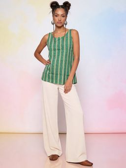 Rangita - Women Green Cotton Printed Straight Tunic