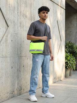 NO MORE - Neon Green Strobe Top Handle Crossbody Bag