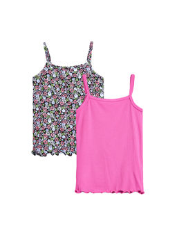 Hopscotch - 2-Pack Ribbed Strappy Blouses Multi-Color