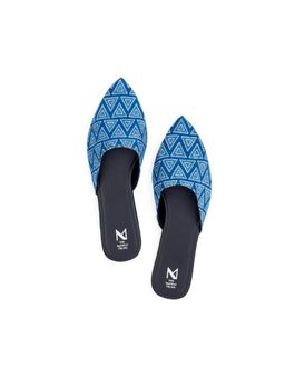 The Madras Trunk - Printed Blue Mules