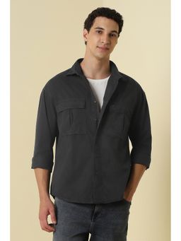 Allen Solly - Black Solid/Plain Collar Neck Shirt