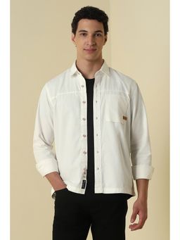 Allen Solly - White Solid/Plain Collar Neck Shirt